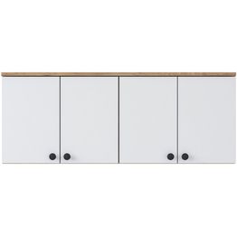 Seinäkaappi Linento Furniture BA120-2670, leveys 120cm, valkoinen/ruskea