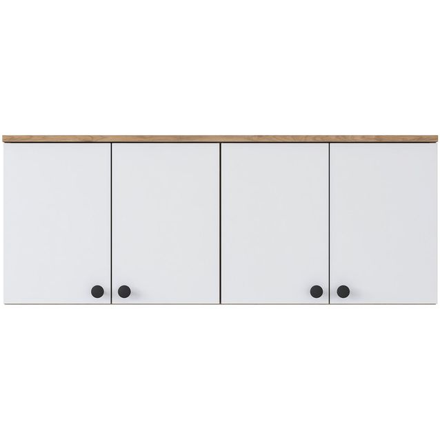 Seinäkaappi Linento Furniture BA120-2670, leveys 120cm, valkoinen/ruskea