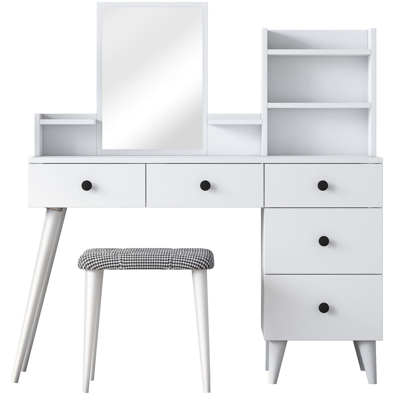 Meikkipöytä Linento Furniture BJ101-2294, valkoinen