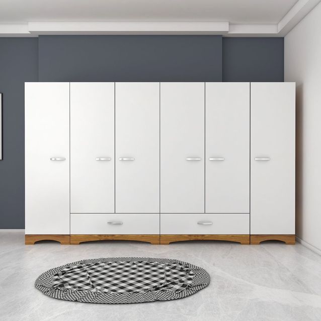 Vaatekaappi Linento Furniture F4-498, leveys 243cm