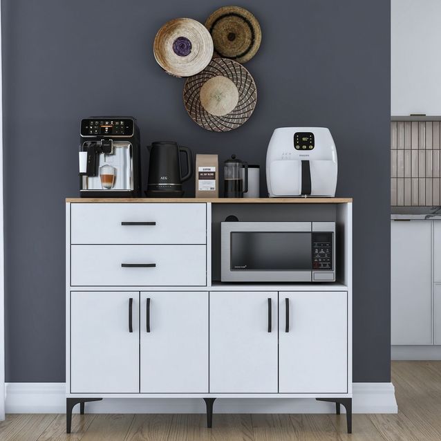 Kaappi Linento Furniture JE206-3898, 120x98.6cm, ruskea/valkoinen