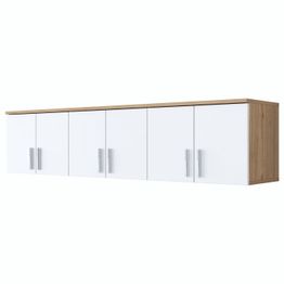 Seinäkaappi Linento Furniture EA114-2720, leveys 180cm, valkoinen/ruskea