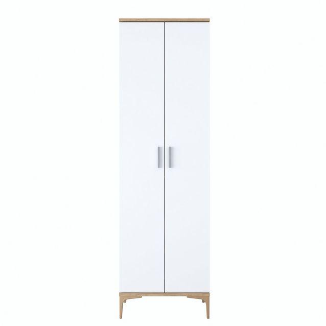 Kaappi Linento Furniture EA116-2746, 60x198.6cm, valkoinen/ruskea