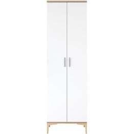 Kaappi Linento Furniture JE102-2790, leveys 60cm, korkeus 198.6cm, valkoinen/ruskea
