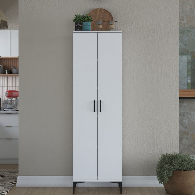 Kaappi Linento Furniture JE110-2945, leveys 60cm, korkeus 198.6cm, valkoinen