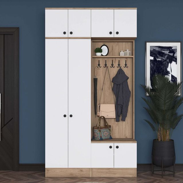 Eteisen säilytyskokonaisuus Linento Furniture EA144, 119.6x226.4cm