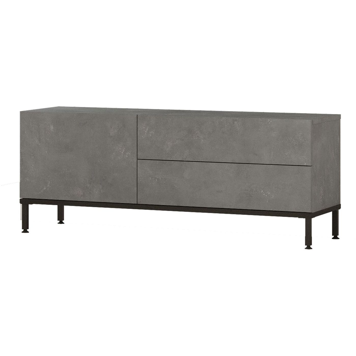 TV-taso Linento Furniture LV5 120 cm kivikuosi hopeanharmaa