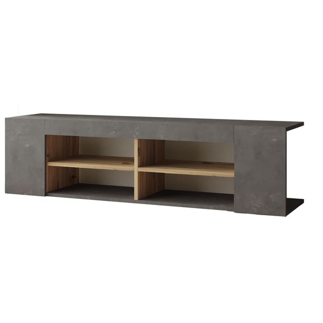 TV-taso Linento Furniture LV13 hopeanharmaa/tammi
