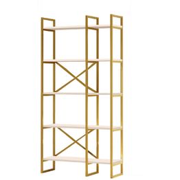 Kirjahylly Linento Furniture VG4-W valkoinen/kulta