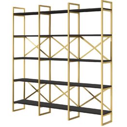 Kirjahylly Linento Furniture VG6-LB musta/kulta