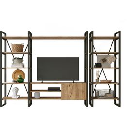 TV-taso ja kirjahylly Linento Furniture ML22 ruskea