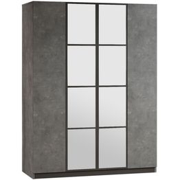 Vaatekaappi Linento Furniture HM2 antrasiitti/harmaa 138,4cm