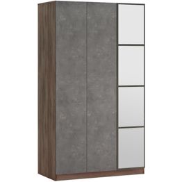 Vaatekaappi Linento Furniture HM1 ruskea/harmaa 103,8cm