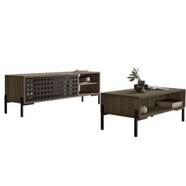 TV-taso ja sohvapöytä Linento Furniture NE5 ruskea/harmaa