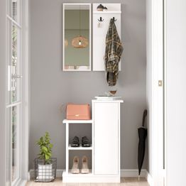 Säilytyskokonaisuus eteiseen Linento Furniture CH1 valkoinen