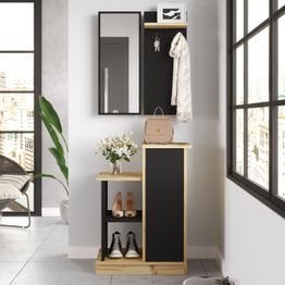 Säilytyskokonaisuus eteiseen Linento Furniture CH1 ruskea/musta