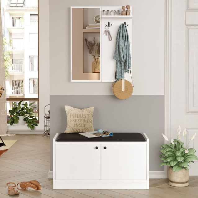 Säilytyskokonaisuus eteiseen Linento Furniture LS1 valkoinen