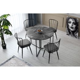 Ruokapöytä Linento Furniture Yaprak 1202, Ø100cm, kokoontaitettava