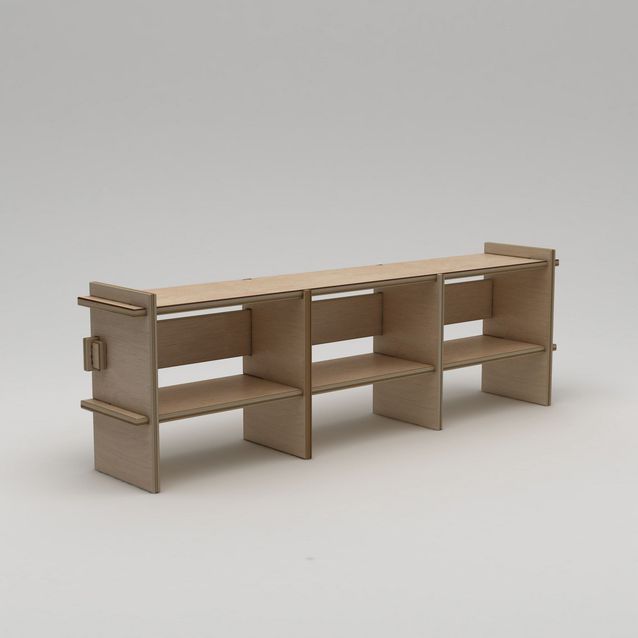 TV-taso Linento Furniture Lucis, leveys 220cm, puunruskea