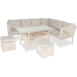 Sohvaryhmä Linento Garden Shangai 6, 6-istuttava sohva, 2 rahia + pöytä, eri värejä