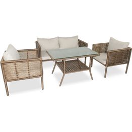 Sohvaryhmä Linento Garden Newyork 130, 2-istuttava sohva, 2 tuolia + pöytä, eri värejä