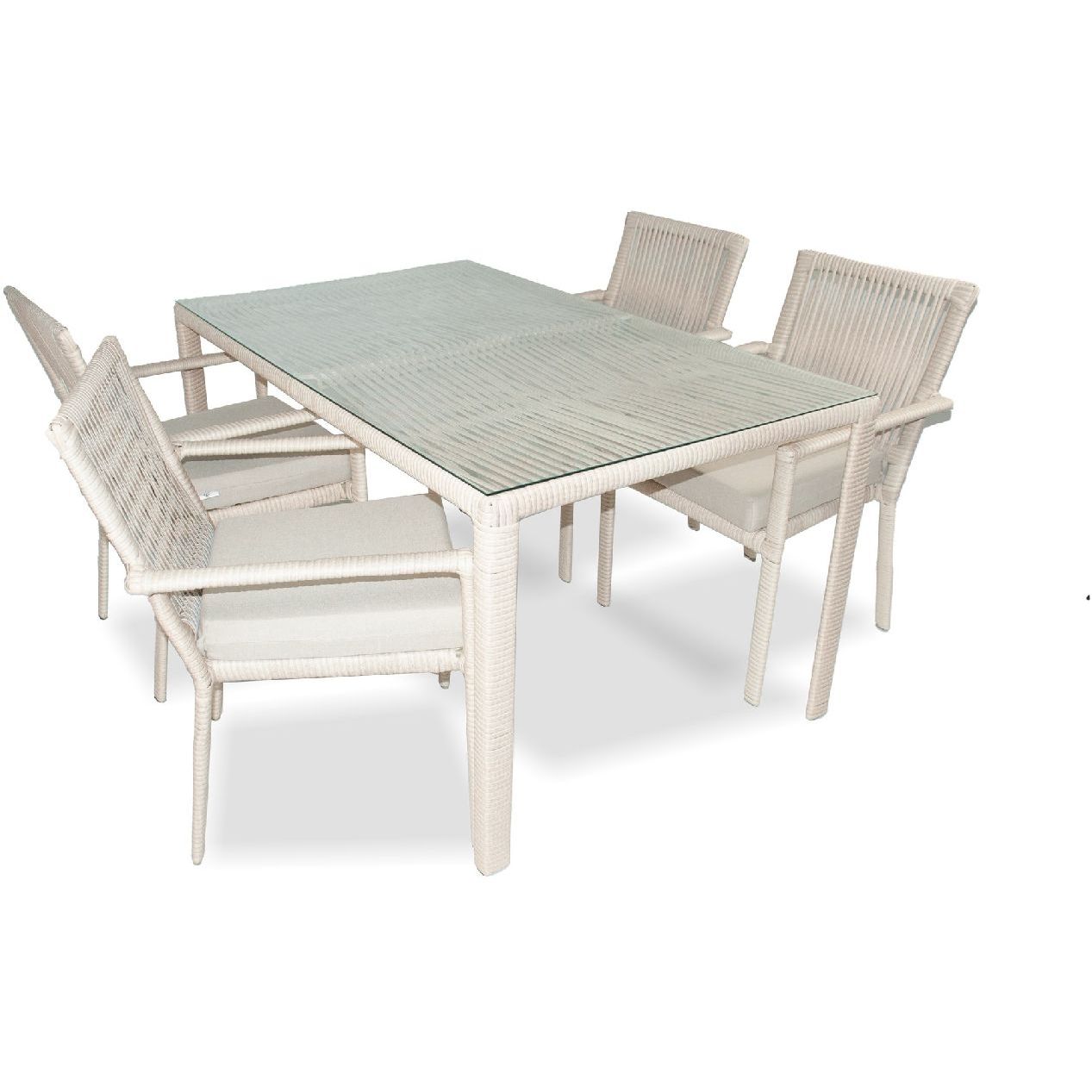 Ruokailuryhmä Linento Garden Leros 140, 4 tuolia + pöytä, beige