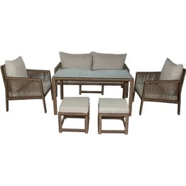 Sohvaryhmä Linento Garden Otto, 2-istuttava sohva, 2 tuolia, 2 rahia + pöytä, eri värejä