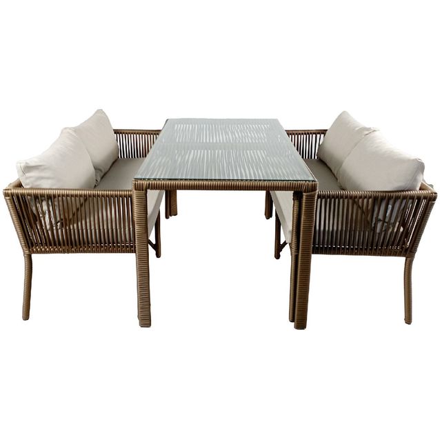 Ruokailuryhmä Linento Garden Vera 4, 2 sohvaa + pöytä, eri värejä