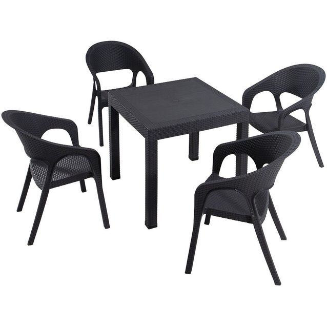 Ruokailuryhmä Linento Garden 4:n istuttava antrasiitti