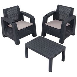 Oleskeluryhmä Linento Garden Olimpos 2:n istuttava + pehmusteet, antrasiitti