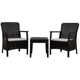 Parvekesetti Linento Garden Orlando, 2 tuolia + pöytä, antrasiitti