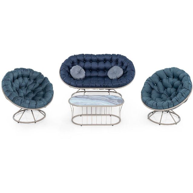 Garden Lounge Set Linento Garden Tulipa Dark Blue Dark Blue