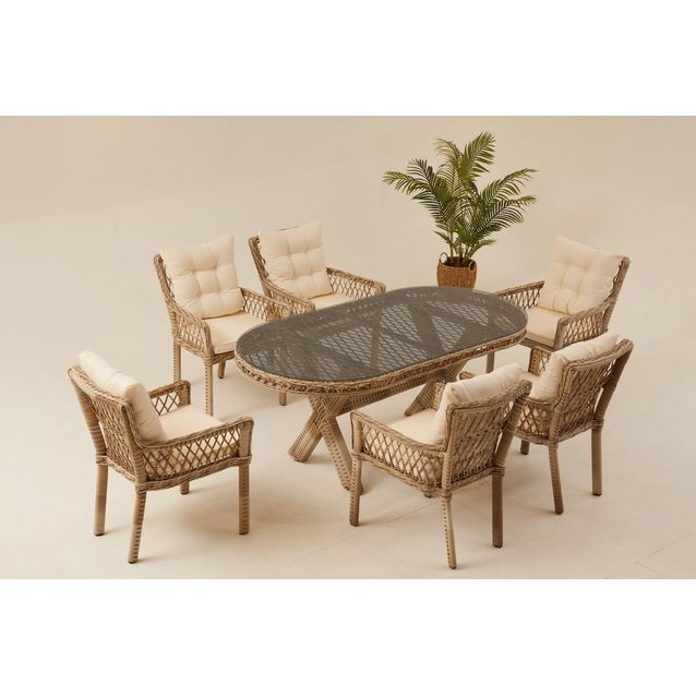 Ruokailuryhmä Linento Garden Pure 6, beige