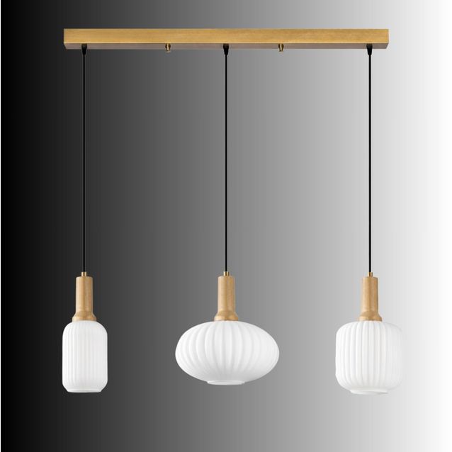 Riippuvalaisin Linento Lighting Asker 78cm 3-osainen kulta