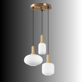 Riippuvalaisin Linento Lighting Asker 3-osainen valkoinen