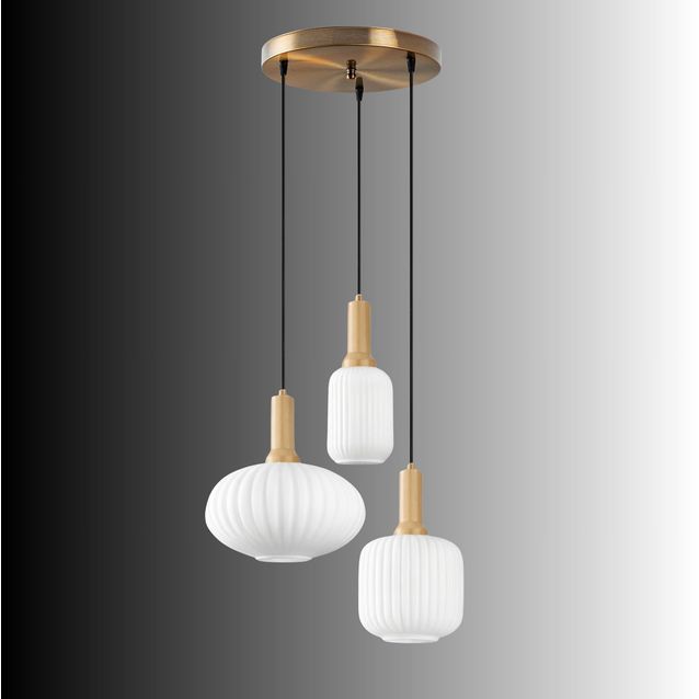 Riippuvalaisin Linento Lighting Asker 3-osainen kulta