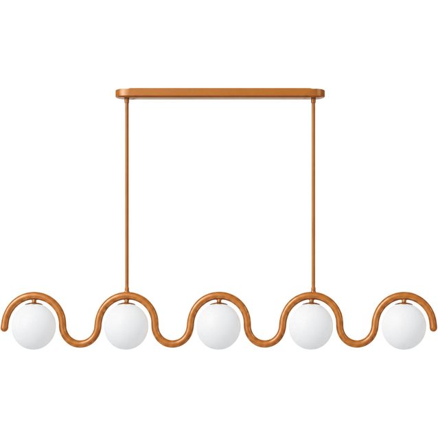 Riippuvalaisin Linento Lighting Gedik-20444-C, 5-osainen, E27, ruskeanoranssi