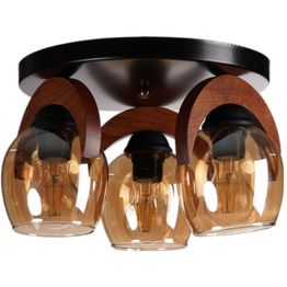 Kattovalaisin Linento Lighting Helena 3-osainen hunaja/saksanpähkinä/musta