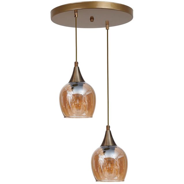 Riippuvalaisin Linento Lighting Enzo 2-osainen hunaja/kulta