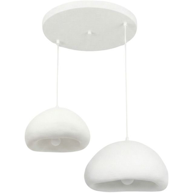 Riippuvalaisin Linento Lighting Loval 30-40-T-Luna, 2-osainen, valkoinen