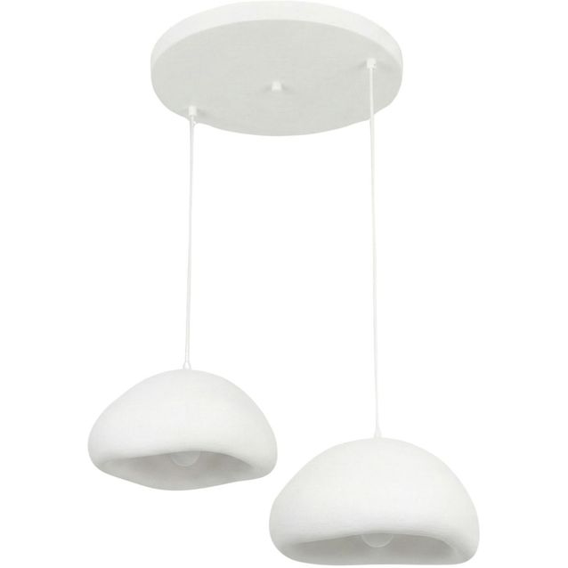 Riippuvalaisin Linento Lighting Loval 40-40-T-Luna, 2-osainen, valkoinen