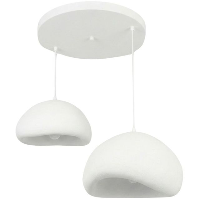 Riippuvalaisin Linento Lighting Loval 40-50-T-Luna, 2-osainen, valkoinen