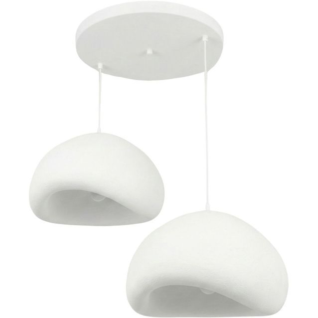 Riippuvalaisin Linento Lighting Loval 50-50-T-Luna, 2-osainen, valkoinen