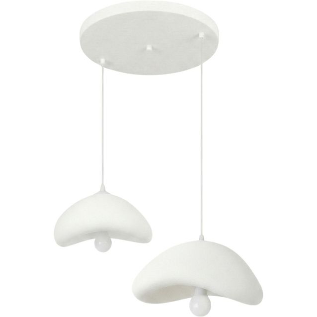 Riippuvalaisin Linento Lighting Luna 30-40-T-Nua, 2-osainen, säädettävä korkeus, valkoinen