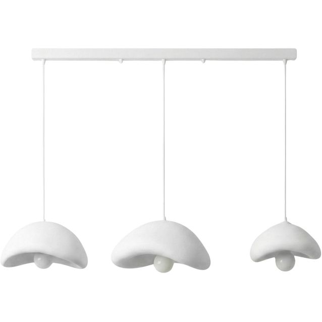 Riippuvalaisin Linento Lighting Luna C, 3-osainen, valkoinen