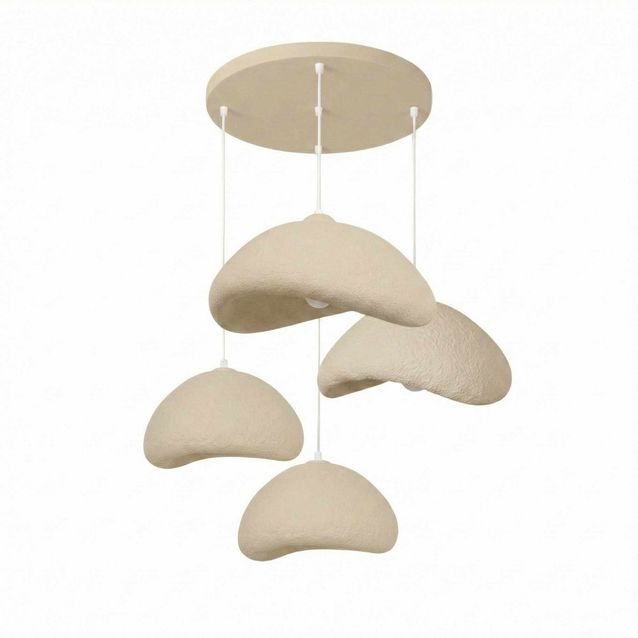 Riippuvalaisin Linento Lighting Luna Nua T, 4-osainen, luonnonvalkoinen