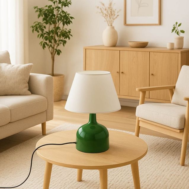 Pöytävalaisin Linento Lighting 241756 valkoinen/vihreä