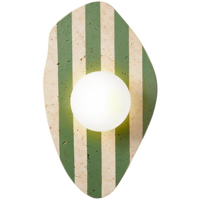 Seinävalaisin Linento Lighting Traver beige/valkoinen/vihreä