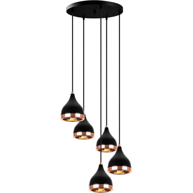 Kattovalaisin Linento Lighting Mint 5-osainen musta/kupari