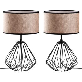 Pöytävalaisinsetti (2kpl) Linento Lighting Diamond, E27, musta